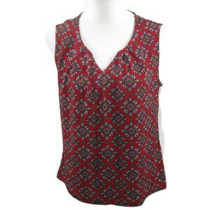 41 Hawthorn Dark Red Paisley Sleeveless Top Size Medium